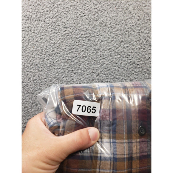 Eddie Bauer Men's Plaid Button Down Shirt - Brown, Gold, White - Picture 12 of 12